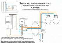 Двухканальное Wi-Fi реле-выключатель Denkirs RL1002-SM