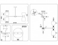 Люстра на штанге Ambrella Light LH56083