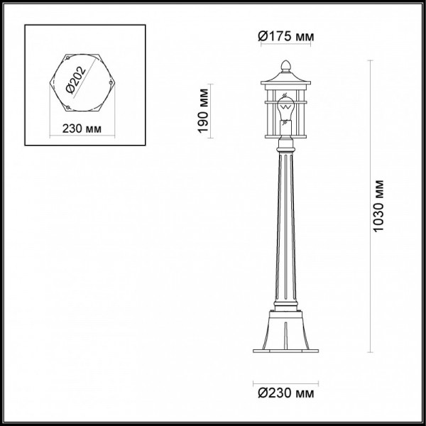 Садовый светильник Odeon Light 4044/1F