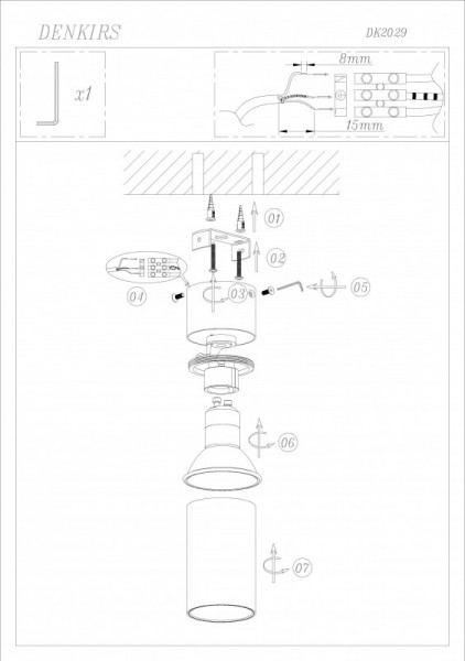 Точечный накладной светильник Denkirs DK2029-BK