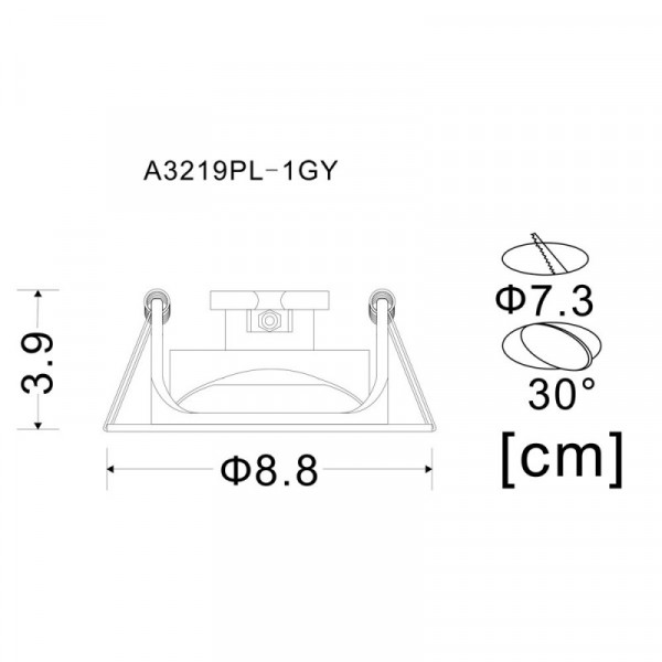 Встраиваемый светильник ARTE Lamp A3219PL-1GY
