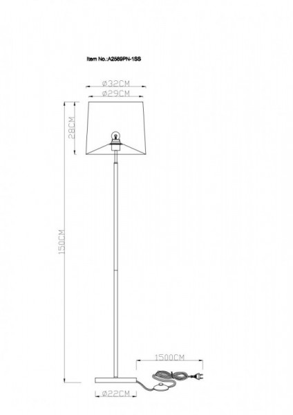 Торшер ARTE Lamp A2589PN-1SS