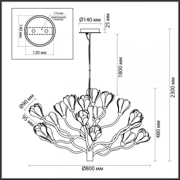 Подвесная люстра Odeon Light 5090/18