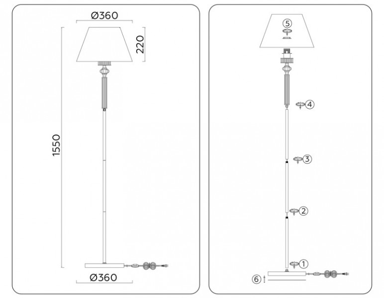 Торшер Ambrella Light LH71008